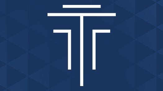 logo on blue background